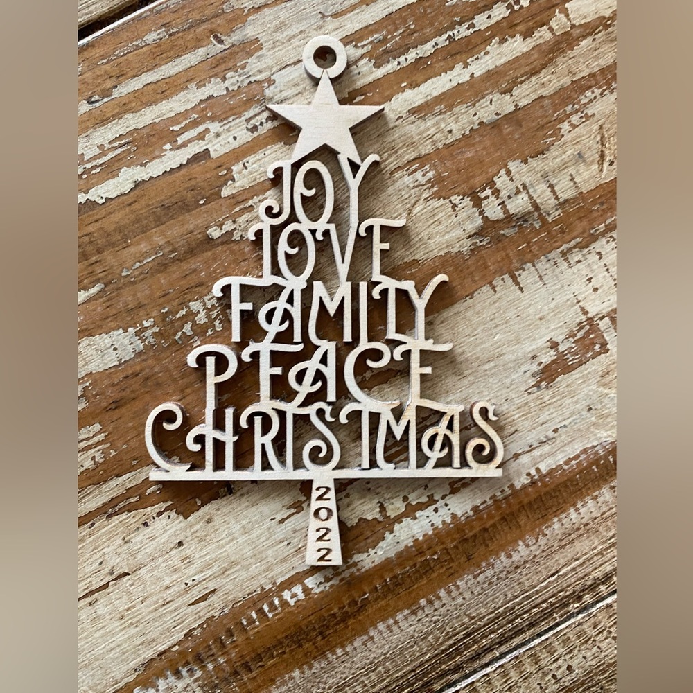 Custom Wood Christmas Tree Ornament 2022